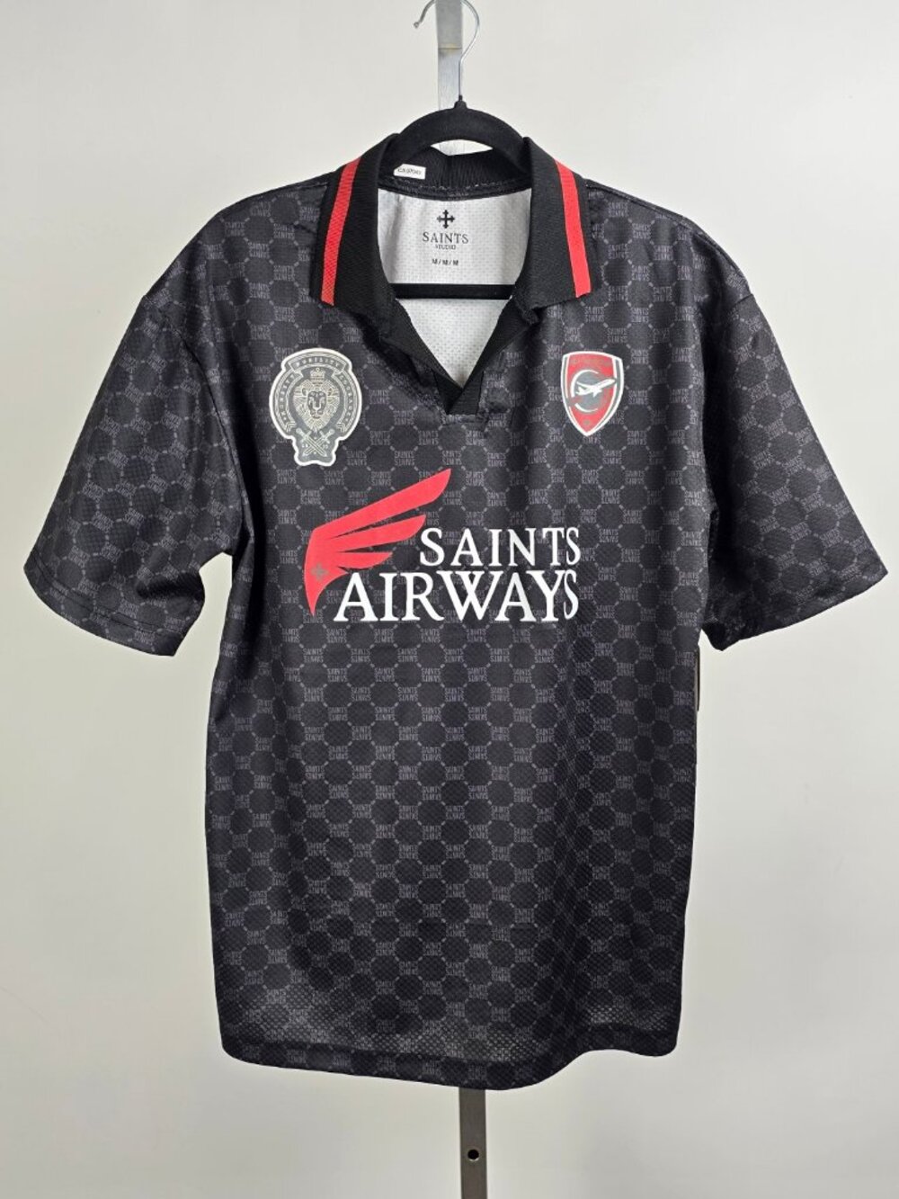 Saints Airways Black Short Sleeve Soccer Jersey Size M